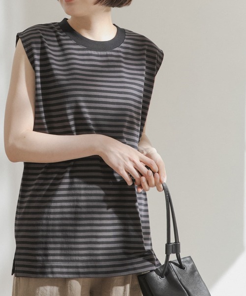 FORK&SPOON（フォークアンドスプーン）の「FORK&SPOON　アウトフィットノースリーブTシャツ（Tシャツ/カットソー・レディース・ブラック/ネイビー/オフホワイト・ONE）」の2枚目の写真