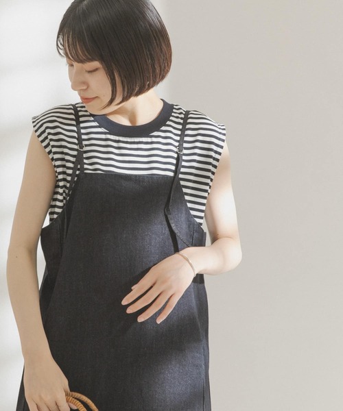 FORK&SPOON（フォークアンドスプーン）の「FORK&SPOON　アウトフィットノースリーブTシャツ（Tシャツ/カットソー・レディース・ブラック/ネイビー/オフホワイト・ONE）」の12枚目の写真