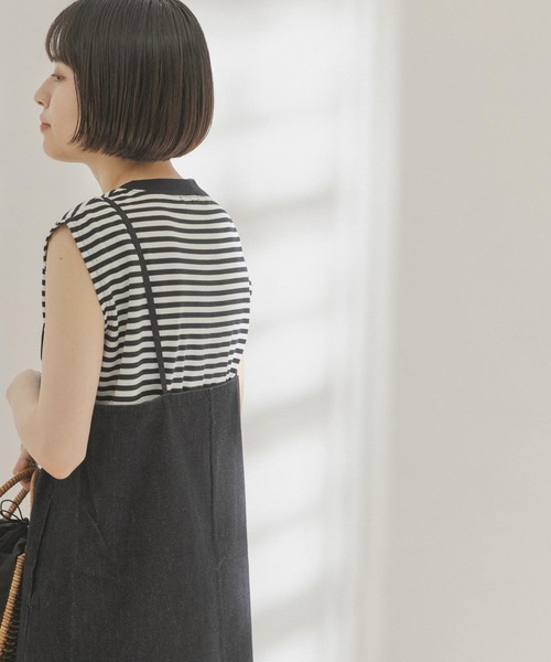 FORK&SPOON（フォークアンドスプーン）の「FORK&SPOON　アウトフィットノースリーブTシャツ（Tシャツ/カットソー・レディース・ブラック/ネイビー/オフホワイト・ONE）」の9枚目の写真