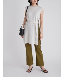 Mila Owen | 深スリット紐付きノースリニットトップス(ニット/セーター)