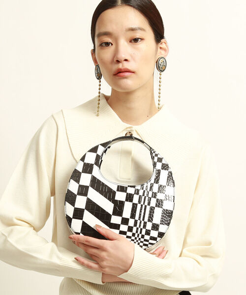 Ray BEAMS（レイビームス）の「Ray BEAMS / オプティカル スワイプ バッグ（ハンドバッグ・レディース・グリーン/ナチュラル・ONE SIZE）」の4枚目の写真