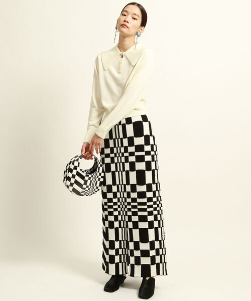 Ray BEAMS（レイビームス）の「Ray BEAMS / オプティカル スワイプ バッグ（ハンドバッグ・レディース・グリーン/ナチュラル・ONE SIZE）」の5枚目の写真