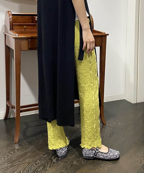 AS KNOW AS PINKY(アズノゥアズピンキー)の「ランダムにWAVYなパンツ(その他パンツ・レディース・オフホワイト/イエロー/ブルー・FREE)」の14枚目の写真