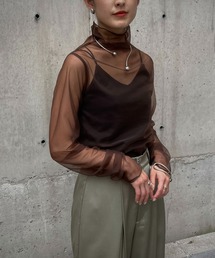 【&g'aime】シアータートルネックトップス