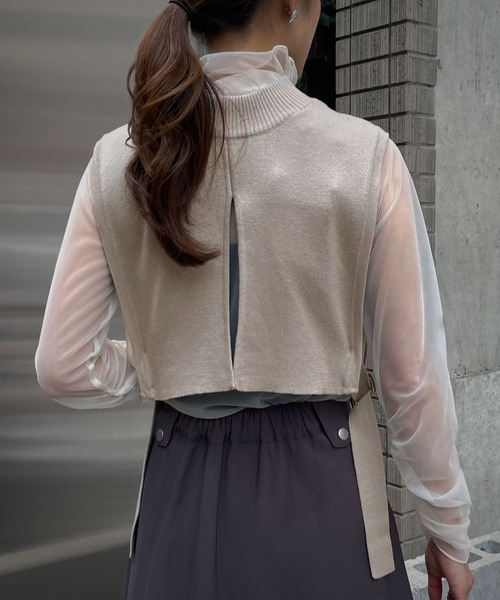 &g'aime（アンジェム）の「【&g'aime】シアータートルネックトップス（Tシャツ/カットソー・レディース・ブラック/ブラウン/アイボリー・FREE）」の9枚目の写真