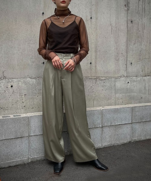 &g'aime（アンジェム）の「【&g'aime】シアータートルネックトップス（Tシャツ/カットソー・レディース・ブラック/ブラウン/アイボリー・FREE）」の19枚目の写真