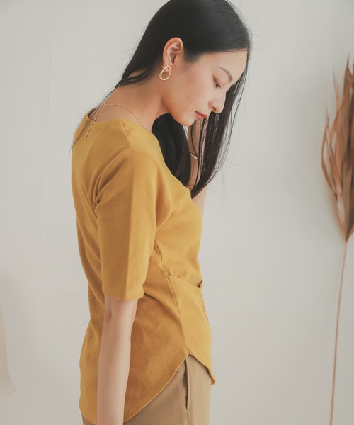 SENSE OF PLACE by URBAN RESEARCH(センスオブプレイスバイアーバンリサーチ)の「レイヤードボタンディテールトップ(Tシャツ/カットソー・レディース・イエロー/ブラック/ライトベージュ・ONE)」の22枚目の写真