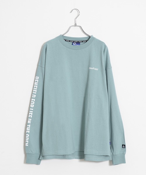 PEN FIELD(ペンフィールド)の「【Penfield/ペンフィールド】ワンポイント刺繍 バックプリント 袖プリント ビックシルエット ロンT(Tシャツ/カットソー・メンズ・ミント/ダークブルー/グレイッシュベージュ・LL/M/L)」の2枚目の写真