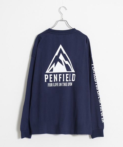 PEN FIELD(ペンフィールド)の「【Penfield/ペンフィールド】ワンポイント刺繍 バックプリント 袖プリント ビックシルエット ロンT(Tシャツ/カットソー・メンズ・ミント/ダークブルー/グレイッシュベージュ・LL/M/L)」の16枚目の写真