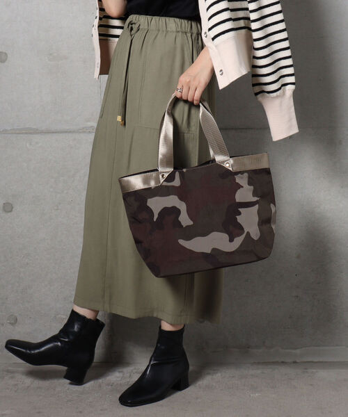 fredy repit（フレディレピ）の「テープハンドルトートバッグ（トートバッグ・レディース・グリーン系その他3/ブラック・FREE）」の2枚目の写真