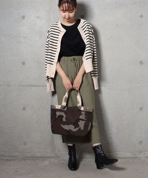 fredy repit（フレディレピ）の「テープハンドルトートバッグ（トートバッグ・レディース・グリーン系その他3/ブラック・FREE）」の8枚目の写真