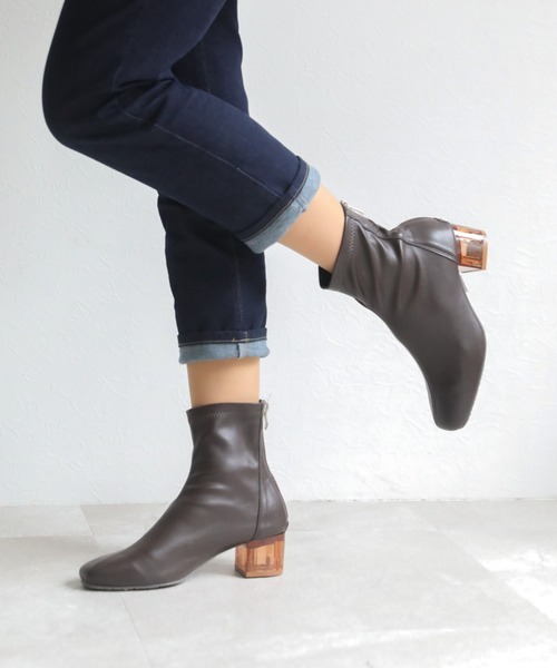 VIVIAN（ヴィヴィアン）の「クリアヒールストレッチショートブーツ（ブーツ・レディース・ブラック/ダークブラウン/アイボリー/グレー系その他7・LL/S/M/L）」の19枚目の写真