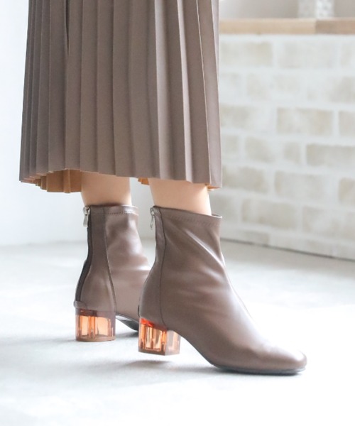 VIVIAN（ヴィヴィアン）の「クリアヒールストレッチショートブーツ（ブーツ・レディース・ブラック/ダークブラウン/アイボリー/グレー系その他7・LL/S/M/L）」の18枚目の写真