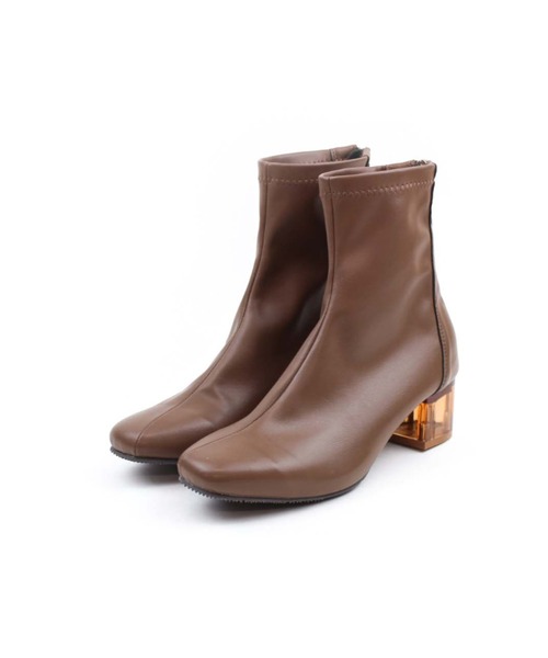 VIVIAN（ヴィヴィアン）の「クリアヒールストレッチショートブーツ（ブーツ・レディース・ブラック/ダークブラウン/アイボリー/グレー系その他7・LL/S/M/L）」の9枚目の写真