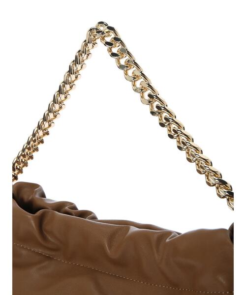 YECCA VECCA(イェッカヴェッカ)の「2wayチェーンMIXギャザーバッグ*(トートバッグ・レディース・アイボリー/チャコールグレー/ブラウン/シルバー系その他・FREE)」の9枚目の写真