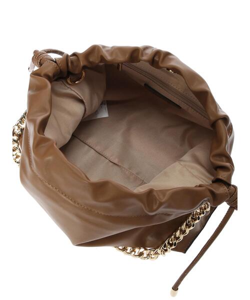 YECCA VECCA(イェッカヴェッカ)の「2wayチェーンMIXギャザーバッグ*(トートバッグ・レディース・アイボリー/チャコールグレー/ブラウン/シルバー系その他・FREE)」の13枚目の写真