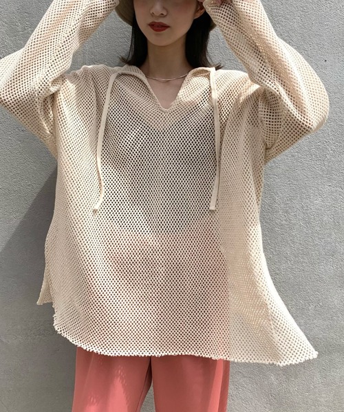 CIAOPANIC（チャオパニック）の「２WAYメッシュプルオーバー（Tシャツ/カットソー・レディース・ブラック/アイボリー・FREE）」の2枚目の写真