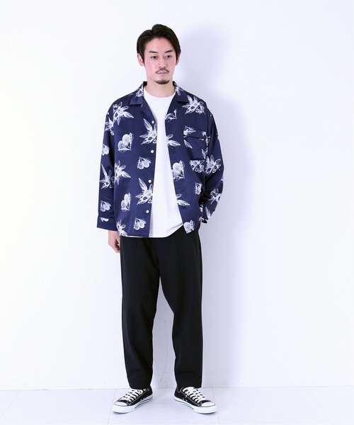 JOURNAL STANDARD(ジャーナルスタンダード)の「ネガポジ プリント オープンカラー オーバーサイズ パジャマシャツ/とろみシャツ(シャツ/ブラウス・メンズ・チャコールグレー/ネイビー/ブラウン/ライトグリーン/コバルトブルー・MEDIUM/LARGE)」の20枚目の写真