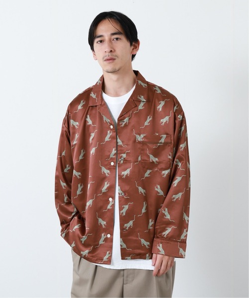 JOURNAL STANDARD(ジャーナルスタンダード)の「ネガポジ プリント オープンカラー オーバーサイズ パジャマシャツ/とろみシャツ(シャツ/ブラウス・メンズ・チャコールグレー/ネイビー/ブラウン/ライトグリーン/コバルトブルー・MEDIUM/LARGE)」の13枚目の写真