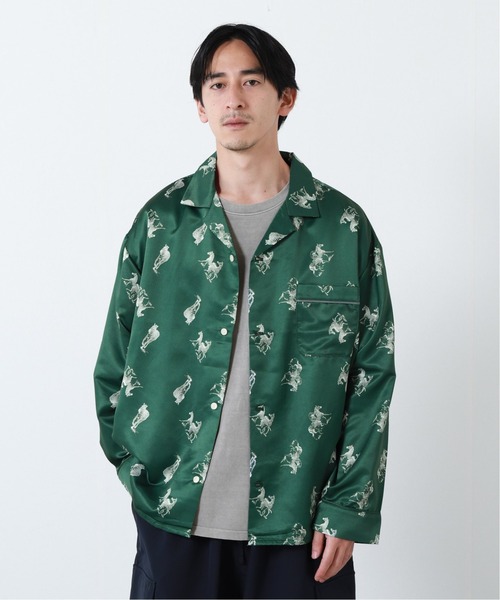 JOURNAL STANDARD(ジャーナルスタンダード)の「ネガポジ プリント オープンカラー オーバーサイズ パジャマシャツ/とろみシャツ(シャツ/ブラウス・メンズ・チャコールグレー/ネイビー/ブラウン/ライトグリーン/コバルトブルー・MEDIUM/LARGE)」の16枚目の写真