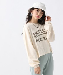 カレッジロゴショート丈Tシャツ