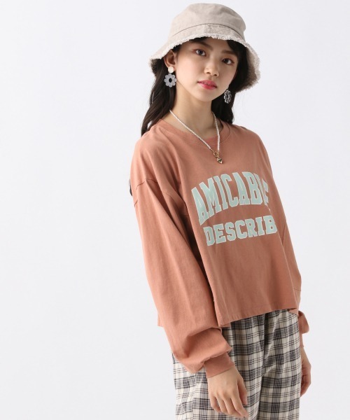 repipi armario(レピピ アルマリオ)の「カレッジロゴショート丈Tシャツ(Tシャツ/カットソー・キッズ・ホワイト/オレンジ/チャコールグレー/グリーン・MEDIUM/SMALL/LARGE)」の4枚目の写真