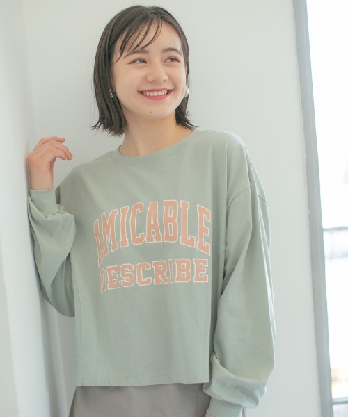 repipi armario(レピピ アルマリオ)の「カレッジロゴショート丈Tシャツ(Tシャツ/カットソー・キッズ・ホワイト/オレンジ/チャコールグレー/グリーン・MEDIUM/SMALL/LARGE)」の3枚目の写真