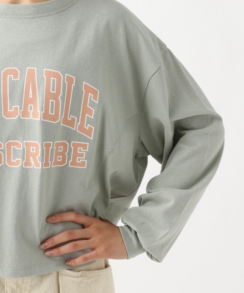 repipi armario(レピピ アルマリオ)の「カレッジロゴショート丈Tシャツ(Tシャツ/カットソー・キッズ・ホワイト/オレンジ/チャコールグレー/グリーン・MEDIUM/SMALL/LARGE)」の9枚目の写真