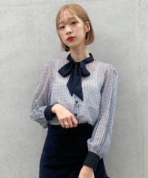 titty＆Co. PETIT | 【titty&Co.PETIT】チェックリボンブラウス(シャツ/ブラウス)