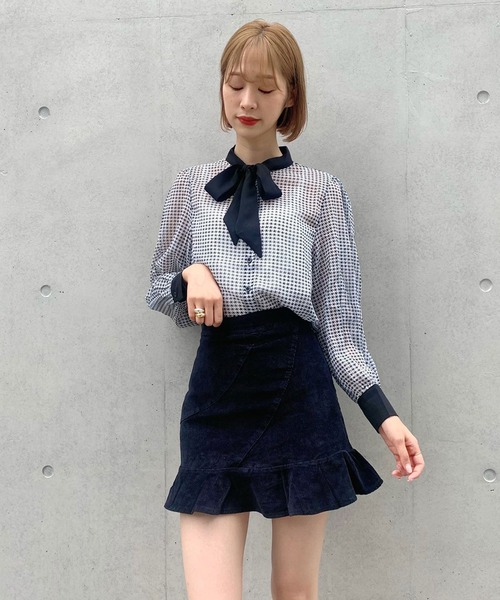 titty＆Co. PETIT（ティティアンドコープティ）の「【titty&Co.PETIT】チェックリボンブラウス（シャツ/ブラウス・レディース・ブラック/レッド・FREE）」の7枚目の写真