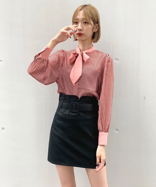 titty＆Co. PETIT（ティティアンドコープティ）の「【titty&Co.PETIT】チェックリボンブラウス（シャツ/ブラウス・レディース・ブラック/レッド・FREE）」の8枚目の写真