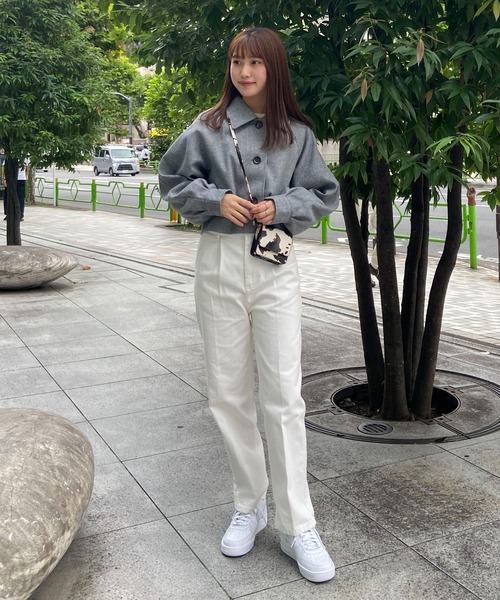 EPIMI E'PIMMY（エピミエピミー）の「ビッグカラーショートジャケット（その他アウター・レディース・ブラック/ベージュ/アイボリー/杢グレー・MEDIUM）」の12枚目の写真