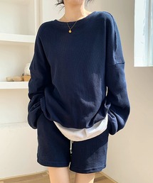ワッフルトップス+ショートパンツ 2点セットアップ