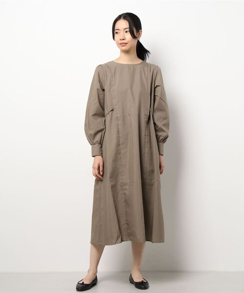 STYLEBLOCK（スタイルブロック）の「ブロードサイドリボンワンピース（ワンピース・レディース・オレンジ/ブラック/グレイッシュベージュ/ブラウン・M）」の4枚目の写真