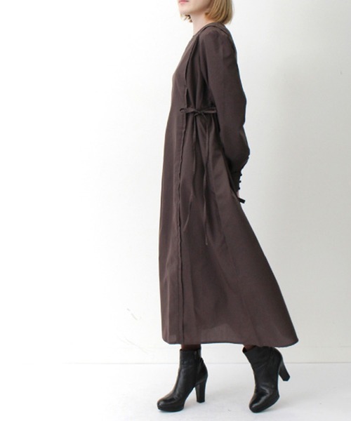 STYLEBLOCK（スタイルブロック）の「ブロードサイドリボンワンピース（ワンピース・レディース・オレンジ/ブラック/グレイッシュベージュ/ブラウン・M）」の9枚目の写真