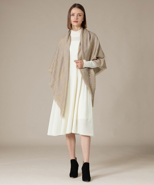 MACKINTOSH LONDON（マッキントッシュ ロンドン）の「グレンチェックカシミヤシルクストール（ストール/ショール・レディース・ブラック/ベージュ・FREE）」の6枚目の写真