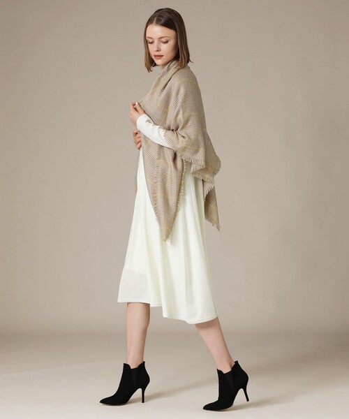 MACKINTOSH LONDON（マッキントッシュ ロンドン）の「グレンチェックカシミヤシルクストール（ストール/ショール・レディース・ブラック/ベージュ・FREE）」の13枚目の写真