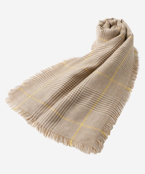 MACKINTOSH LONDON（マッキントッシュ ロンドン）の「グレンチェックカシミヤシルクストール（ストール/ショール・レディース・ブラック/ベージュ・FREE）」の5枚目の写真