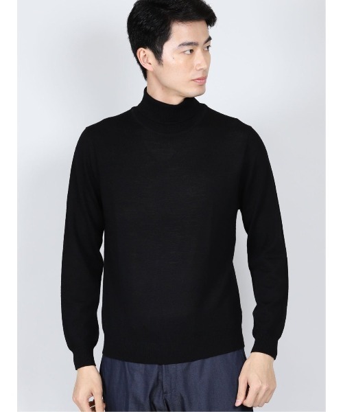 Alexander Julian（アレキサンダージュリアン）の「アレキサンダージュリアンメンズ/ALEXANDER JULIAN：MEN  抗ピリング ウール タートルニット（ニット/セーター・メンズ・ベージュ/ブラウン/イエロー/ワインレッド/ブラック/アイボリー/ターコイズブルー/グレー・MEDIUM/LARGE/X-LARGE）」の3枚目の写真