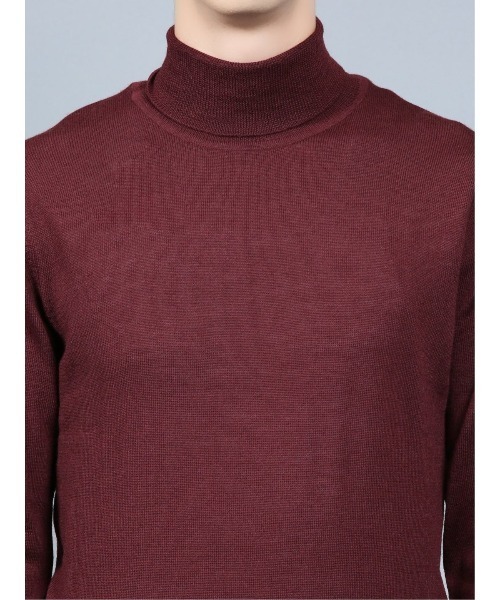 Alexander Julian（アレキサンダージュリアン）の「アレキサンダージュリアンメンズ/ALEXANDER JULIAN：MEN  抗ピリング ウール タートルニット（ニット/セーター・メンズ・ベージュ/ブラウン/イエロー/ワインレッド/ブラック/アイボリー/ターコイズブルー/グレー・MEDIUM/LARGE/X-LARGE）」の13枚目の写真