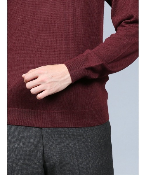 Alexander Julian（アレキサンダージュリアン）の「アレキサンダージュリアンメンズ/ALEXANDER JULIAN：MEN  抗ピリング ウール タートルニット（ニット/セーター・メンズ・ベージュ/ブラウン/イエロー/ワインレッド/ブラック/アイボリー/ターコイズブルー/グレー・MEDIUM/LARGE/X-LARGE）」の14枚目の写真