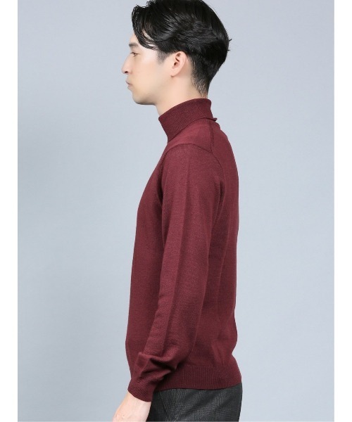 Alexander Julian（アレキサンダージュリアン）の「アレキサンダージュリアンメンズ/ALEXANDER JULIAN：MEN  抗ピリング ウール タートルニット（ニット/セーター・メンズ・ベージュ/ブラウン/イエロー/ワインレッド/ブラック/アイボリー/ターコイズブルー/グレー・MEDIUM/LARGE/X-LARGE）」の15枚目の写真