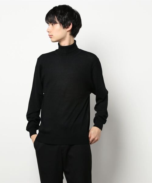 Alexander Julian（アレキサンダージュリアン）の「アレキサンダージュリアンメンズ/ALEXANDER JULIAN：MEN  抗ピリング ウール タートルニット（ニット/セーター・メンズ・ベージュ/ブラウン/イエロー/ワインレッド/ブラック/アイボリー/ターコイズブルー/グレー・MEDIUM/LARGE/X-LARGE）」の17枚目の写真