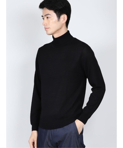 Alexander Julian（アレキサンダージュリアン）の「アレキサンダージュリアンメンズ/ALEXANDER JULIAN：MEN  抗ピリング ウール タートルニット（ニット/セーター・メンズ・ベージュ/ブラウン/イエロー/ワインレッド/ブラック/アイボリー/ターコイズブルー/グレー・MEDIUM/LARGE/X-LARGE）」の18枚目の写真