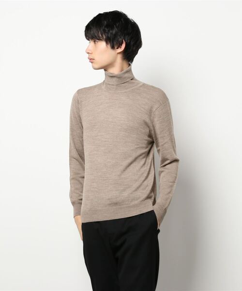 Alexander Julian（アレキサンダージュリアン）の「アレキサンダージュリアンメンズ/ALEXANDER JULIAN：MEN  抗ピリング ウール タートルニット（ニット/セーター・メンズ・ベージュ/ブラウン/イエロー/ワインレッド/ブラック/アイボリー/ターコイズブルー/グレー・MEDIUM/LARGE/X-LARGE）」の21枚目の写真