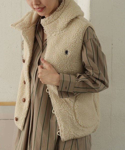 GYMPHLEX（ジムフレックス）の「GYMPHLEX　BOA HOODED VEST（ベスト・レディース・ブラウン/アイボリー/グレー系その他・14）」の5枚目の写真