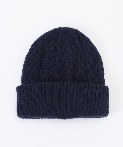 ikka(イッカ)の「ケーブルWニットワッチキャップ(ニットキャップ/ビーニー・レディース・ベージュ/ネイビー/オフホワイト/マスタード・FREE)」の4枚目の写真