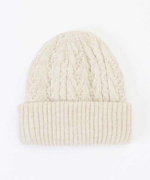 ikka(イッカ)の「ケーブルWニットワッチキャップ(ニットキャップ/ビーニー・レディース・ベージュ/ネイビー/オフホワイト/マスタード・FREE)」の2枚目の写真