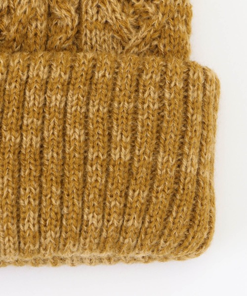 ikka(イッカ)の「ケーブルWニットワッチキャップ(ニットキャップ/ビーニー・レディース・ベージュ/ネイビー/オフホワイト/マスタード・FREE)」の7枚目の写真