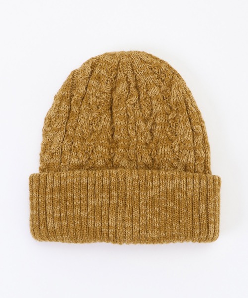 ikka(イッカ)の「ケーブルWニットワッチキャップ(ニットキャップ/ビーニー・レディース・ベージュ/ネイビー/オフホワイト/マスタード・FREE)」の5枚目の写真